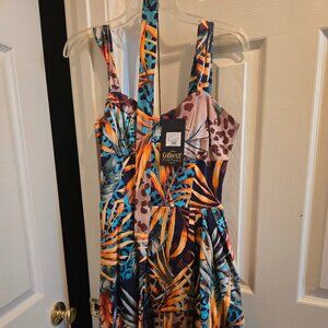 Collectif Jungle Print Tiki Sarong Dress, BNWT, Size Small, UK 10